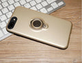 Black magnetic back cover case for iPhone on a table, showing solid colour and business style design.