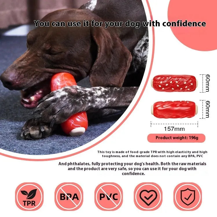 Coloured plastic chew rod dog toy for small medium breeds