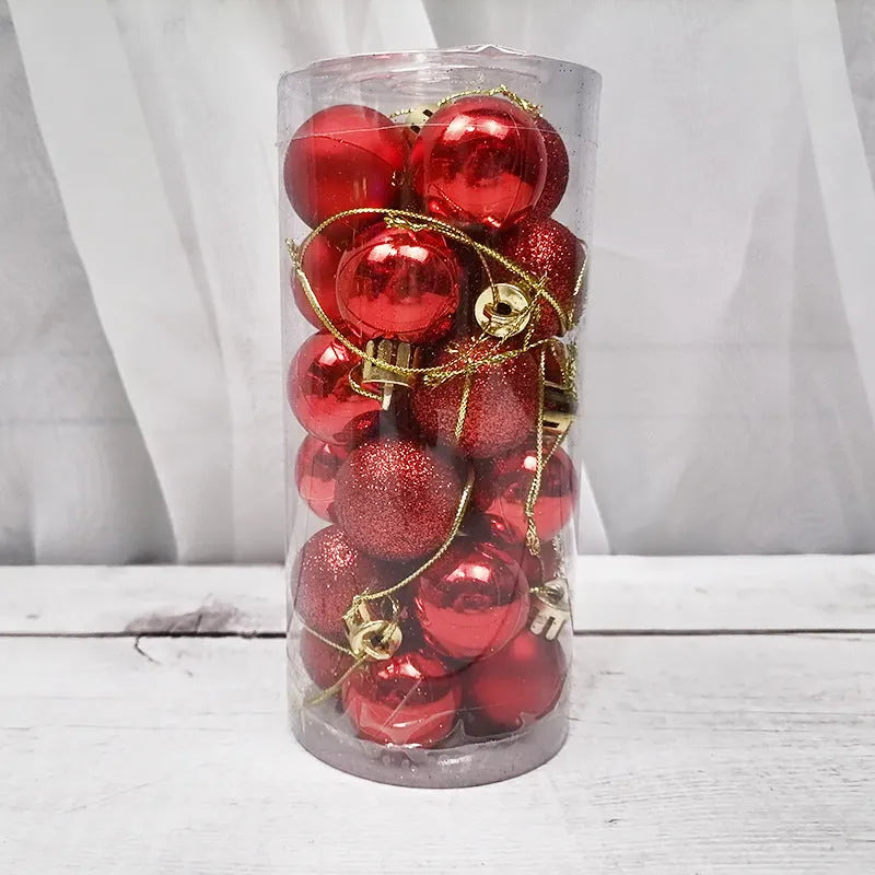 3cm diameter electroplated Christmas balls in assorted colours with shiny matte finish