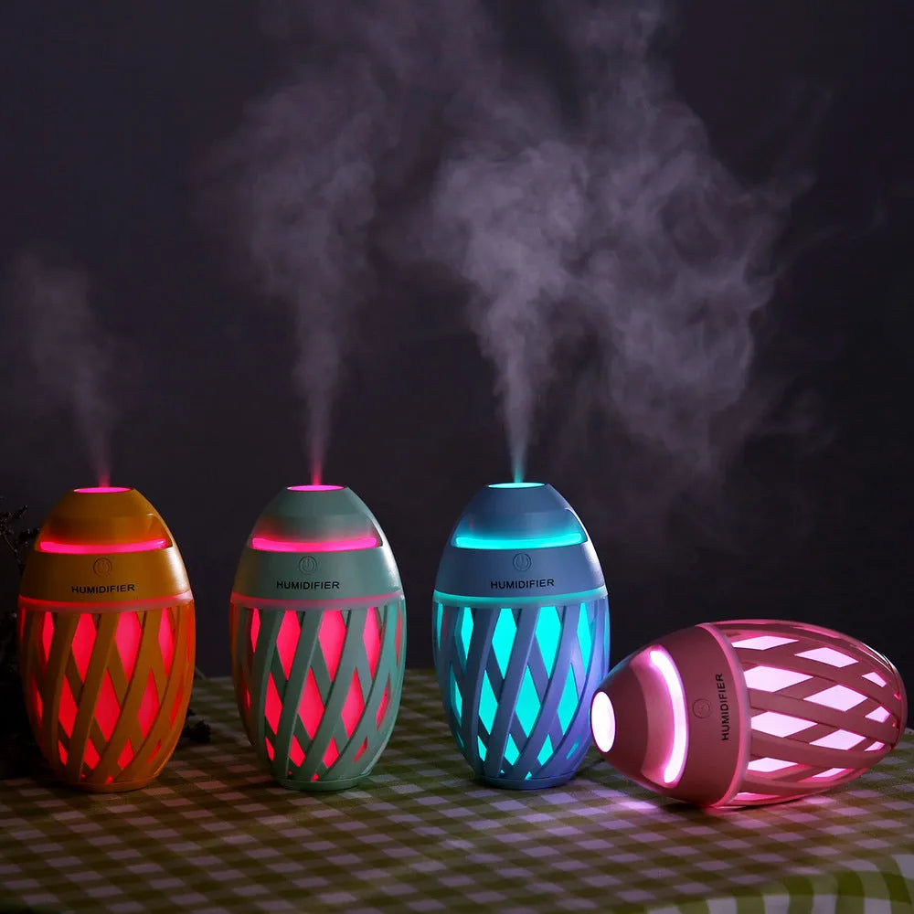Football humidifier in blue, 90x90x150mm, made of ABS, PP, and silicone on a desk
