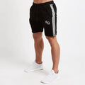 Men's quick-drying modal fabric fitness shorts in black with elastic waistband