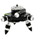 Black aluminium alloy spirit level base measuring 15cm by 12cm on a work surface