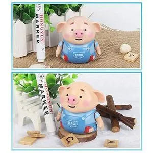 Scribing induction pig toy robot with line-following feature, eco-friendly ABS, LED lights, 8cm width