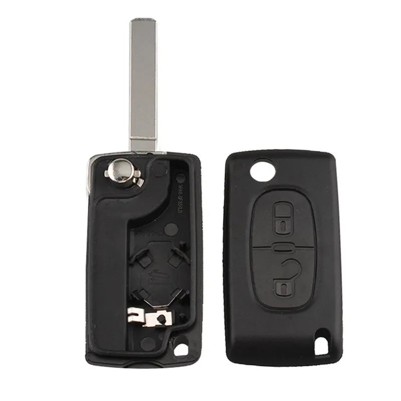 Black folding remote control key for old Peugeot Citroen 0523 433MHz 46 chip