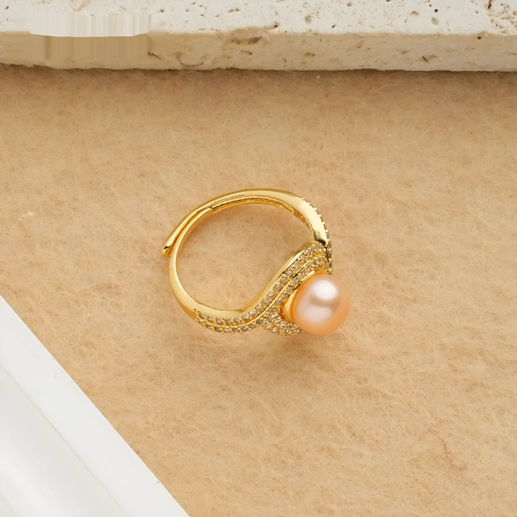 Pearl ring in unisex style, Pearl Ring series, variant JZ042071, single ring accessory for hand wear