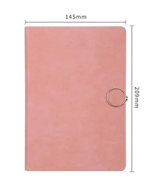 A5 leather-surface student diary with buckle closure, showing grey blue cover and 100 sheets internal paper