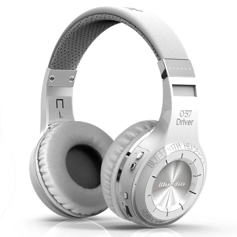 Wireless headphones with stereo subwoofer, 57mm driver, Bluetooth, PU earplugs, available in White