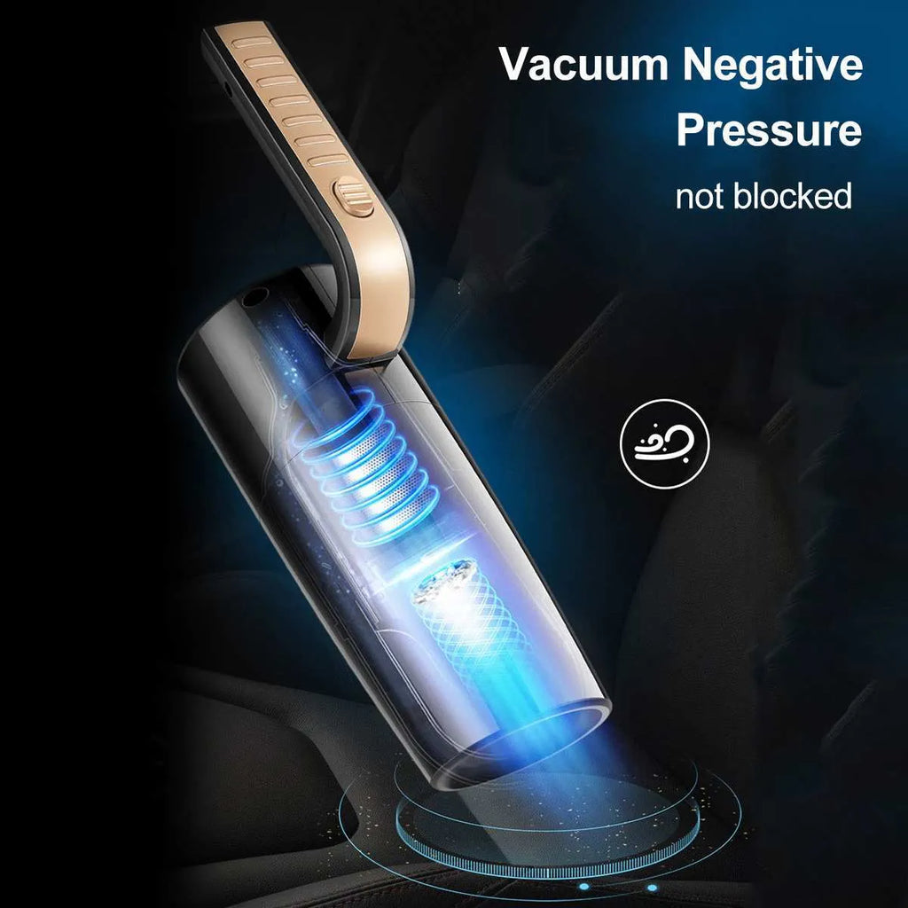 Mini car vacuum cleaner in black with 4500Pa suction and 5m cable