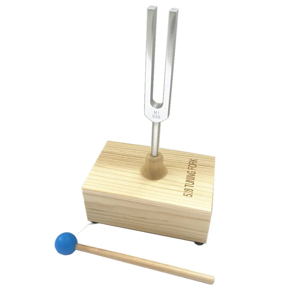 Aluminium tuning fork and speaker kit for 432Hz and 528Hz sound therapy frequencies.