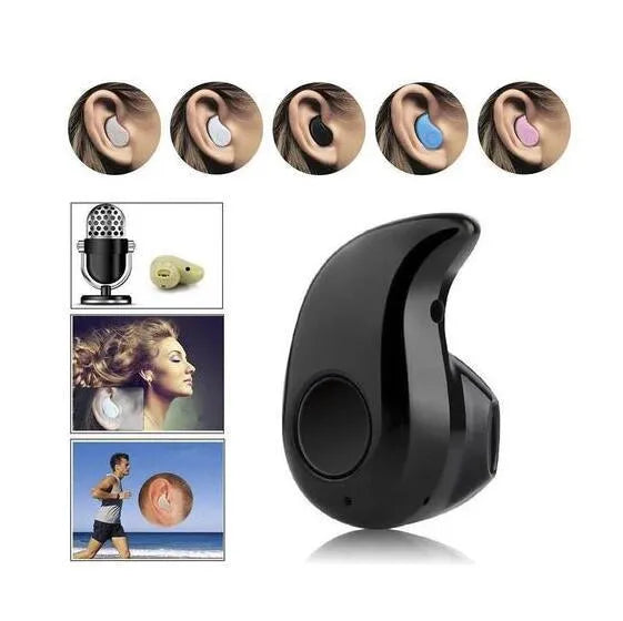 Smart super mini wireless earphone in Black with compact 30mm design and Bluetooth 4.0