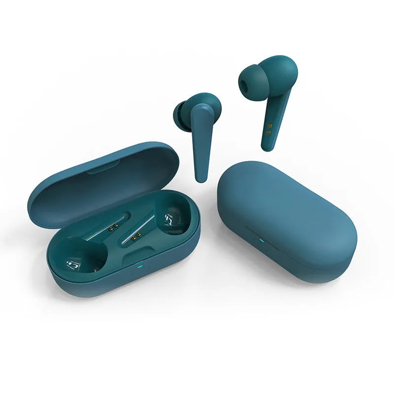 ANC active noise reduction headphones in multiple colours showing earplug design and battery display feature