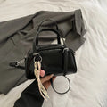 Korean style small square shoulder bag in soft PU leather with shell silhouette
