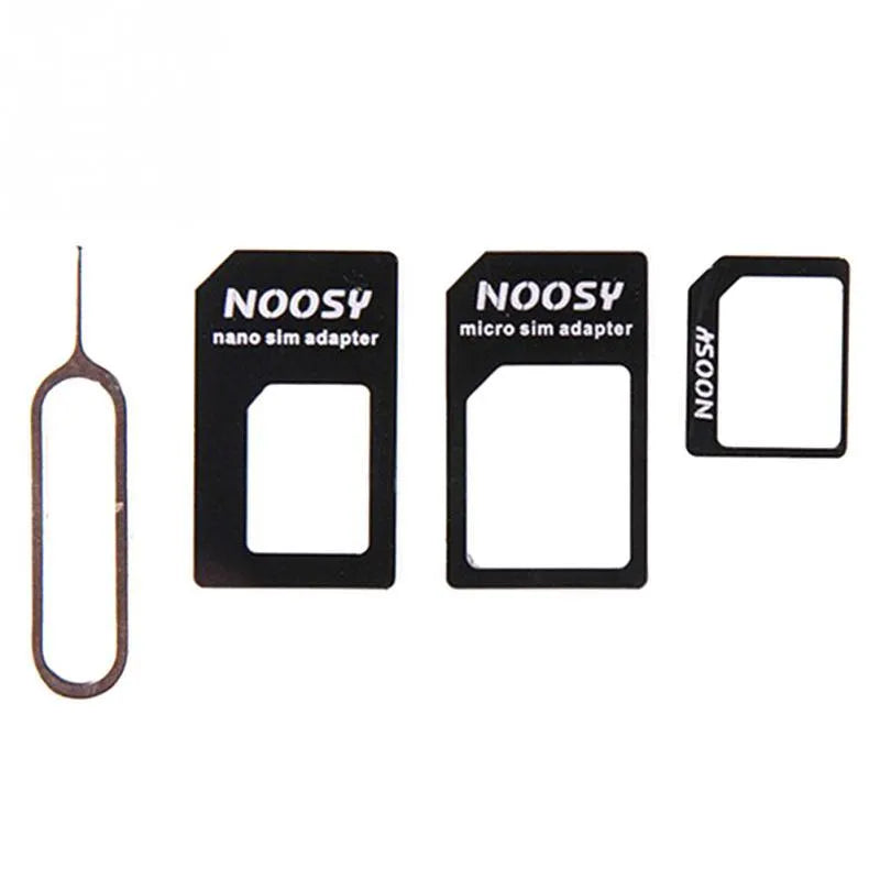 Three black SIM card ejector tools made from PC plastic on a white background