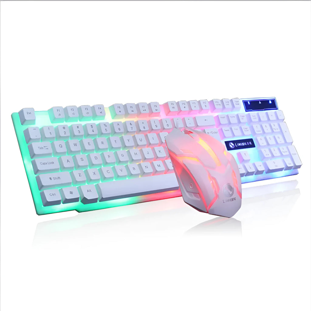 Limei GTX300 gaming keyboard and mouse set with backlit keys in multiple colour options