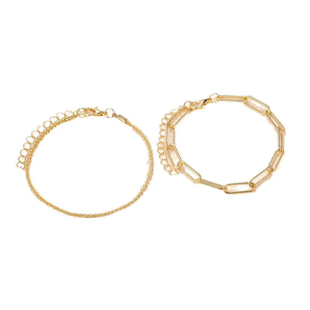 Gold and silver rhinestone bracelet for women with heart and star shaped alloy design