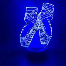 Ballet dancer shaped 3D LED night light with colourful illumination on an ABS base, featuring remote control.