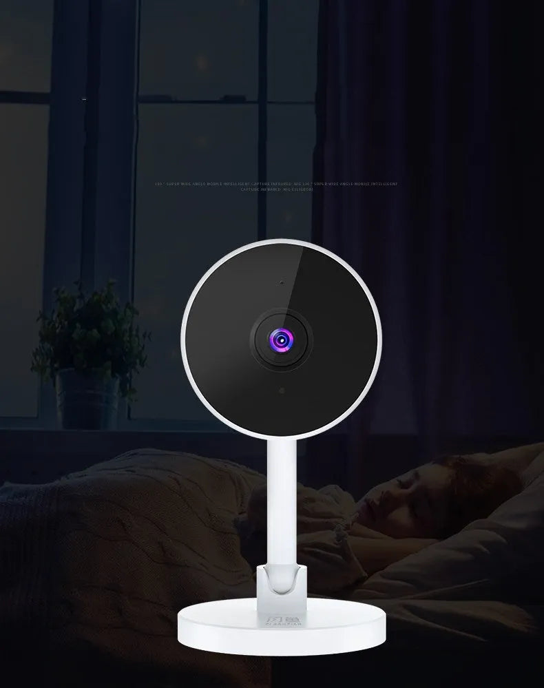White FLASH FISH SKX10 WiFi security camera with 1080p HD resolution and TF card slot