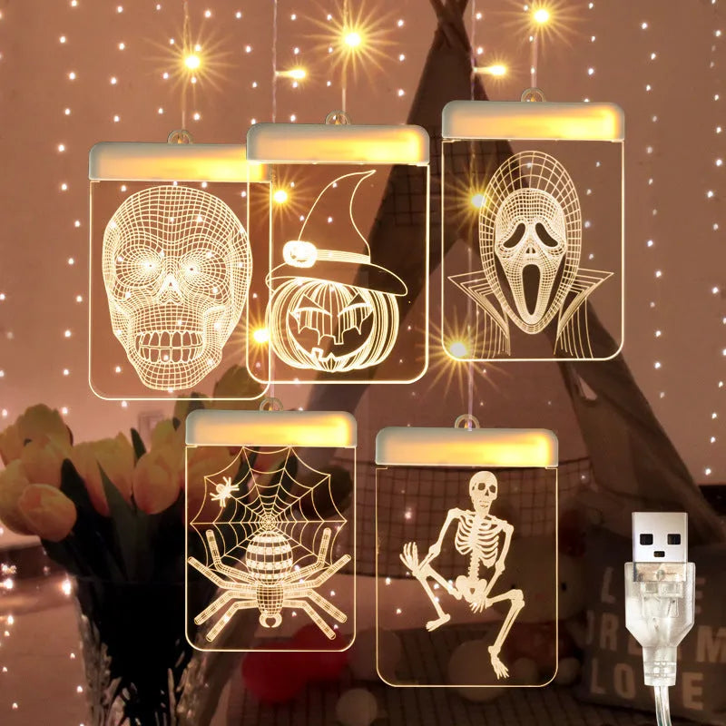 Halloween decoration LED icicle light with acrylic shell, USB powered, Colour or White, always-on or remote control USB