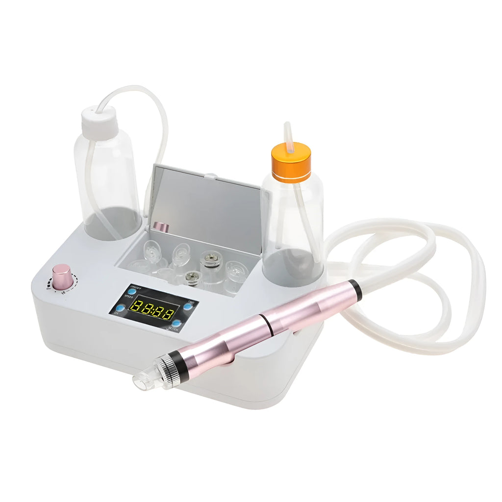 Portable oxygen spray hydro jet facial machine with small bubble vacuum, 26 x 23.5 x 6.4 cm, black, for blackhead removal