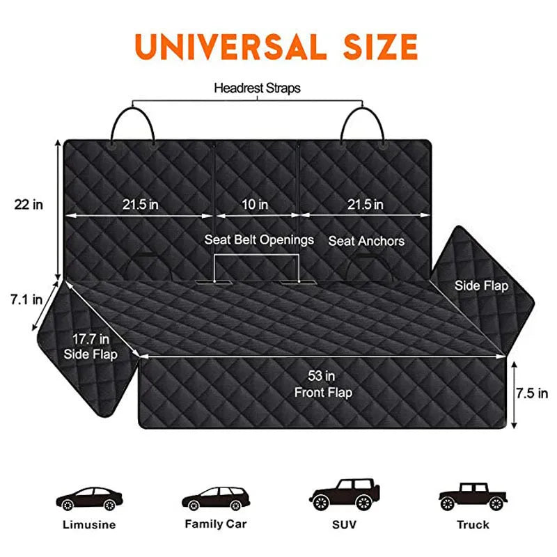 Black cloth car rear seat load pad water and dirt resistant for Volkswagen currency