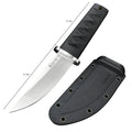 Wild mini straight knife with 440C steel blade, ABS handle, and nylon sheath on outdoor background