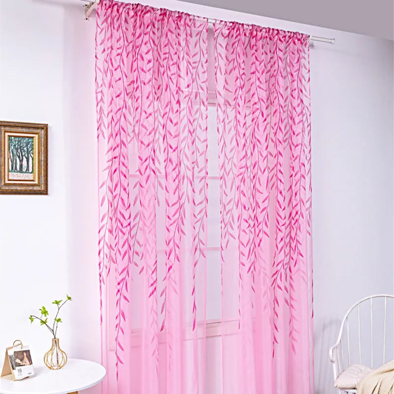 Inverted willow wicker pattern offset print curtain panel in green on white background