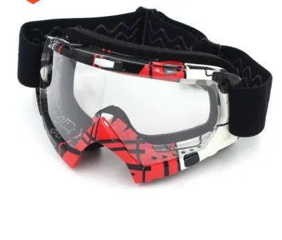 Adult anti-twist anti-fall sports goggles with TPU full frame in bright black transparent film, model MT003
