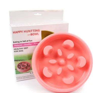 Anti-choke plastic dog bowl 20cm diameter, PP material, slow feeder for dogs, colour option shown