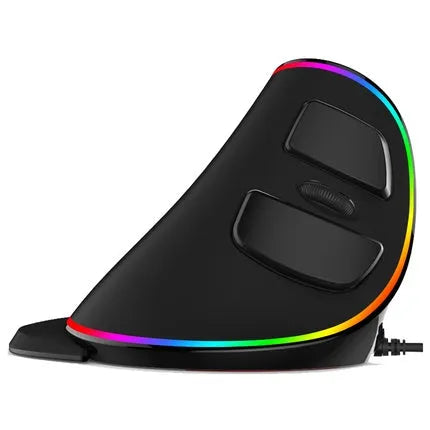 Vertical snail-shaped ergonomic computer mouse with RGB lighting in three style options