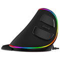 Vertical snail-shaped ergonomic computer mouse with RGB lighting in three style options
