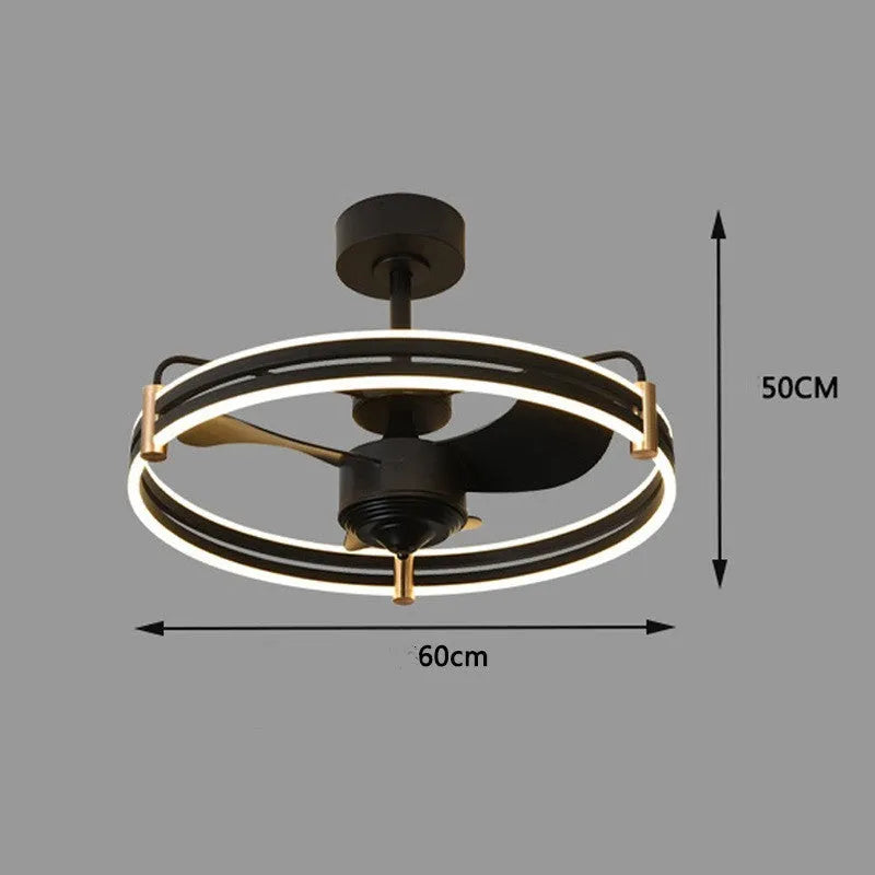 60cm ceiling fan with light, ABS blades, acrylic lampshade, remote control, black or white, 220V