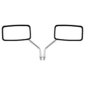 Silver all-metal convex motorcycle rearview mirror for universal fit on motorcycles and scooters