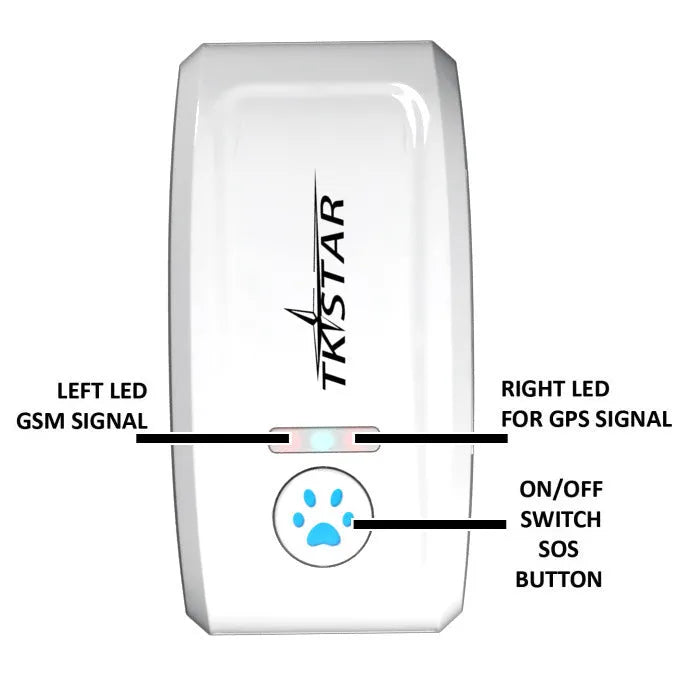 Cat GPS tracker locator device in black with real time tracking and geofence alert feature