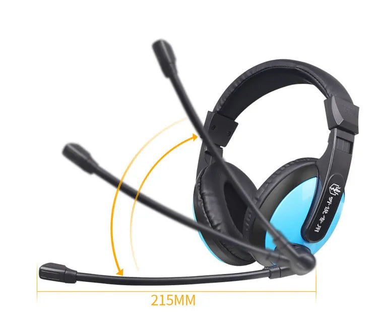 Wired e-sports gaming headset with 40mm speakers and attached microphone in blue, red, or dark red colour options