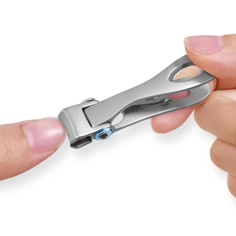 Stainless Steel Toenail Clippers for Thick Nails with Wide 15mm Jaw Opening and Ergonomic Handle, Silver or Black, for Fungal and Ingrown Toenails, Travel-Friendly Design for Home Use