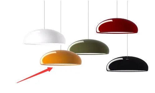 Danish-style orange restaurant pendant lamp with adjustable height iron construction