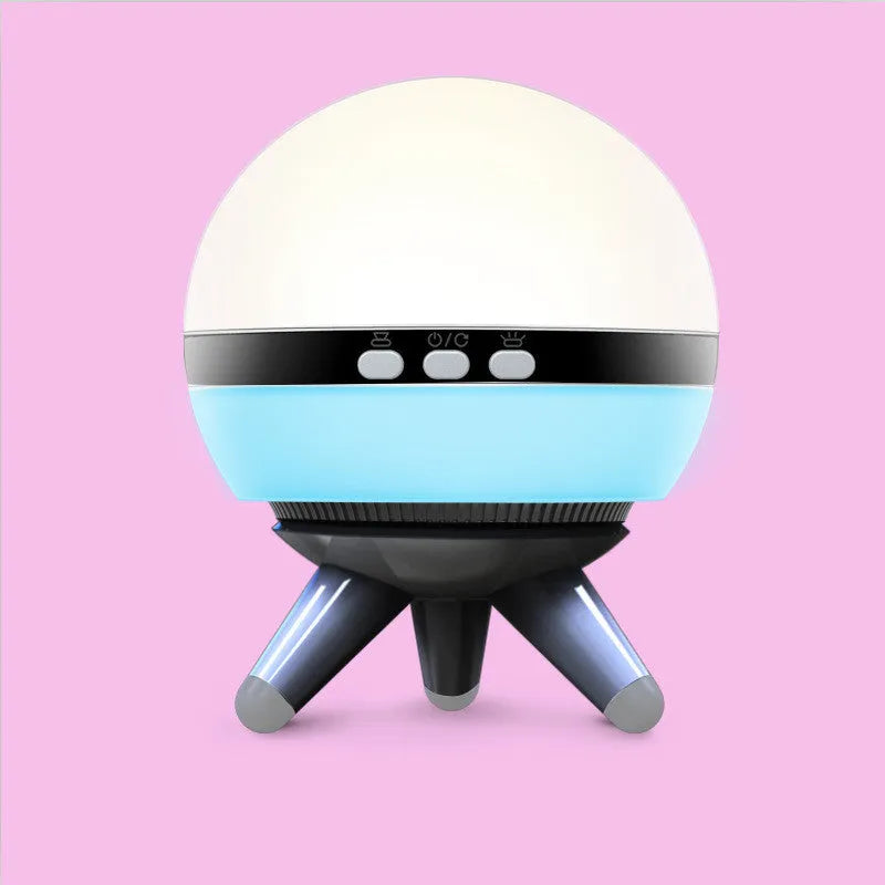 Rotating starlight projection lamp with cartoon design in black or white colour options