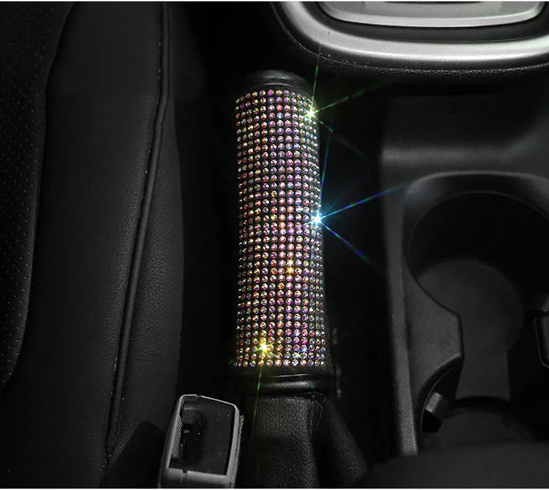 Four Seasons General diamond-encrusted car accessories set with polyester steering wheel cover