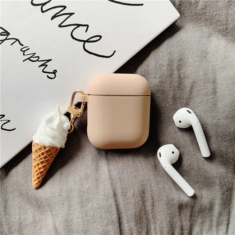 Cylinder Ice Cream brand silicone protector case for Apple AirPods 2 wireless earbuds.