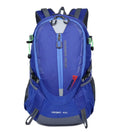 16 inch nylon mountaineering backpack with double straps, soft handle, open outer pocket, and six colour options