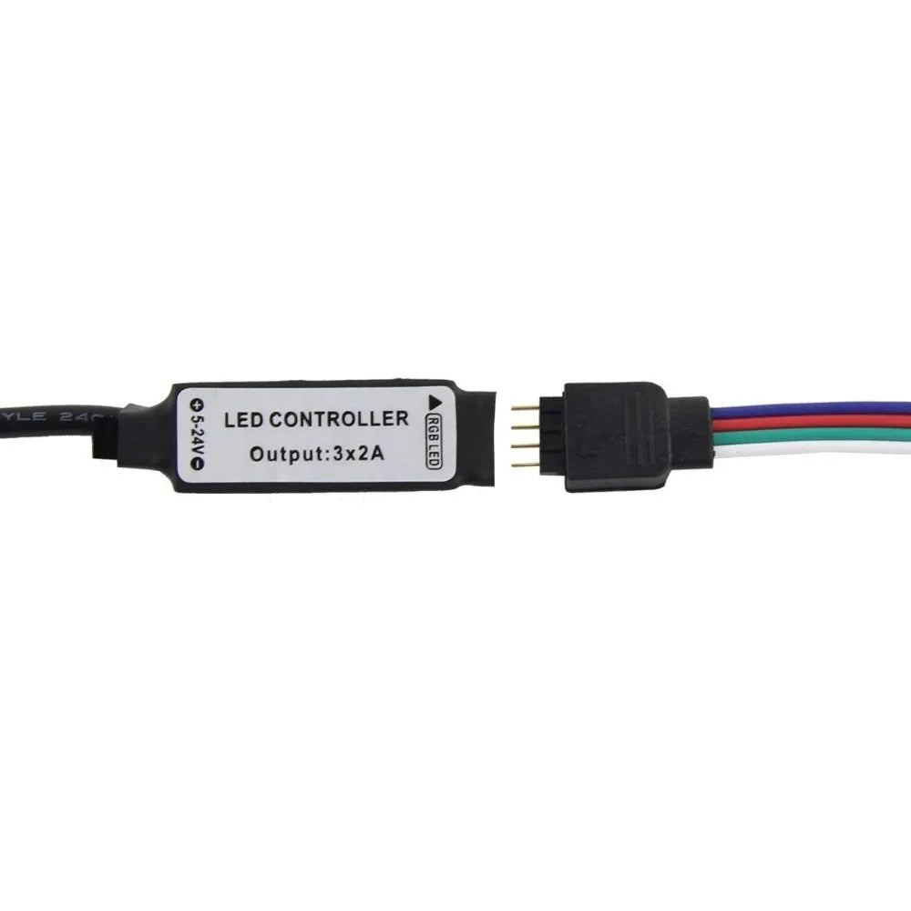 Flexible one-metre long USB LED light strip emitting blue light, coiled next to its USB power cable.
