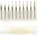 Imported tungsten carbide micro-engraving bit for circuit board and precision hardware processing.