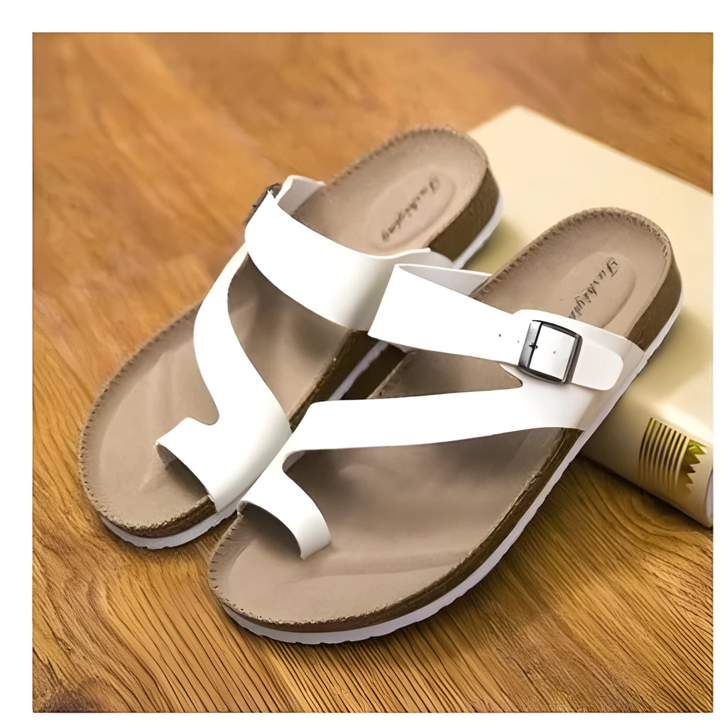 Men's cork slippers with breathable PU upper and insole, wood sole, black or white, sizes 35 to 45.