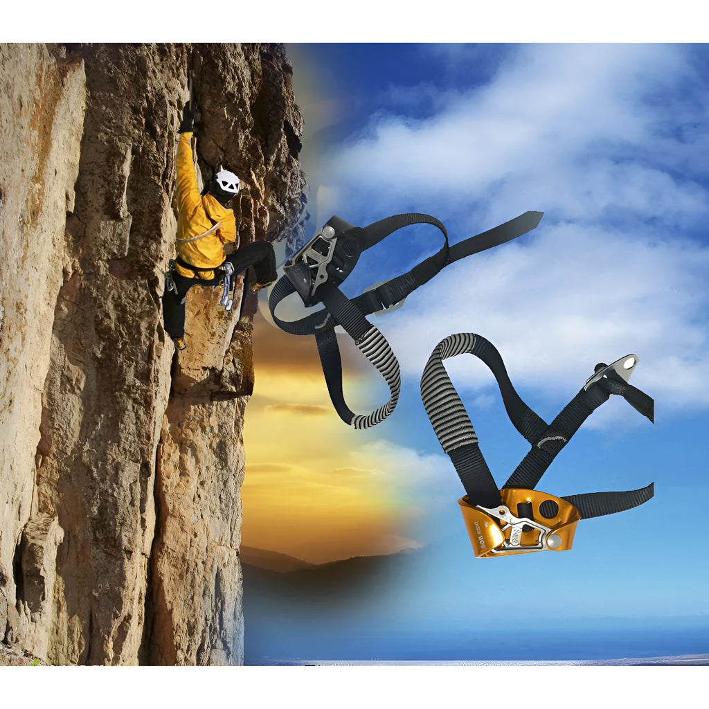 Left foot type ascender made from hot forged aluminium-magnesium alloy, length 8.5cm, width 4.7cm, for ropes 8-12mm diameter
