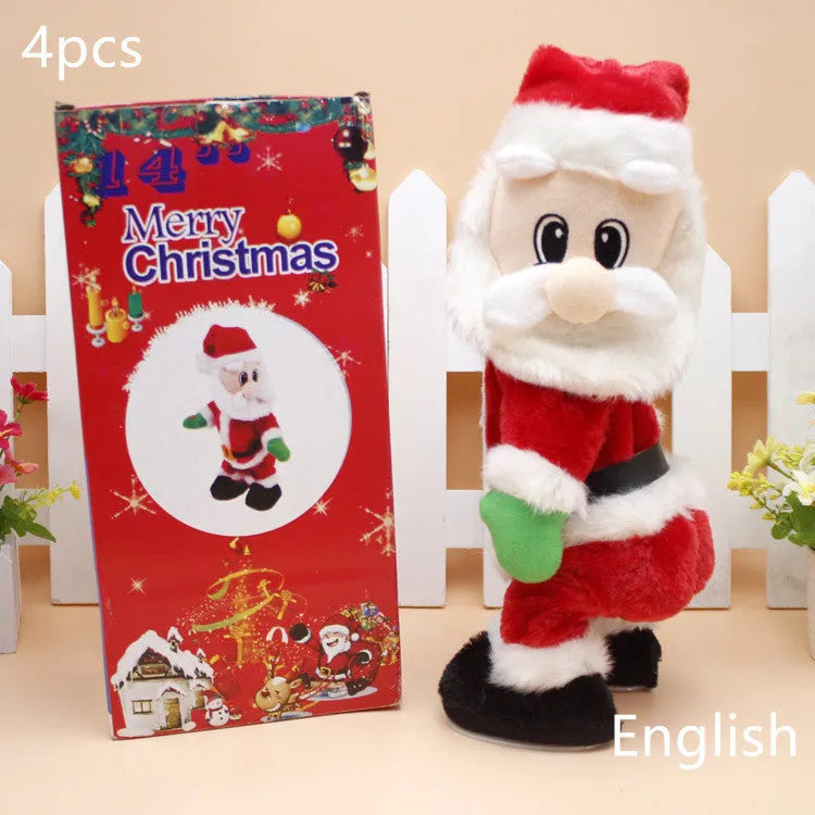 Electric hip-shaking Santa Claus ornament with music for Christmas decoration