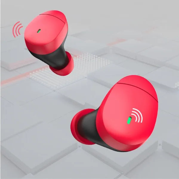 Flame red Qualcomm QCC3040 Bluetooth 5.2 wireless earphones with charging case