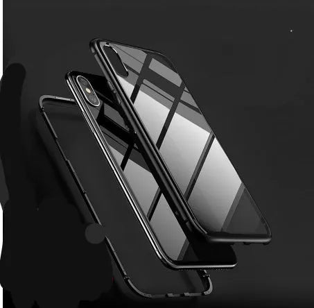 PC metal edge phone case for iPhone Samsung back cover in black transparent option