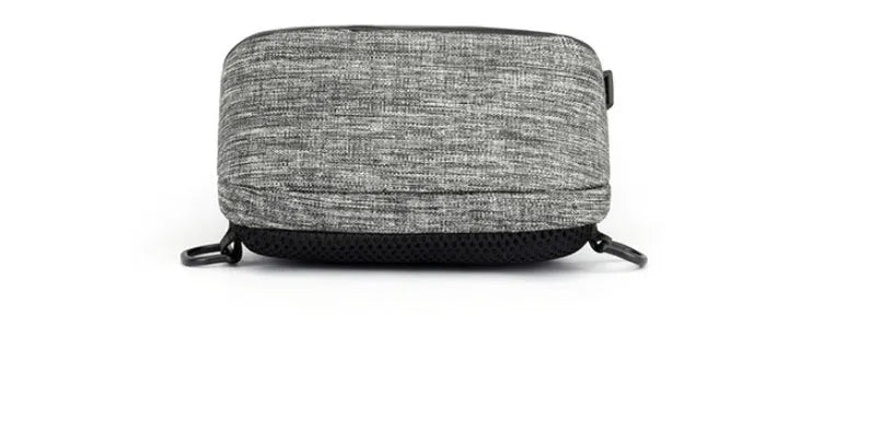 Oxford cloth waterproof chest bag showing front zipper opening and adjustable strap in dark blue colour
