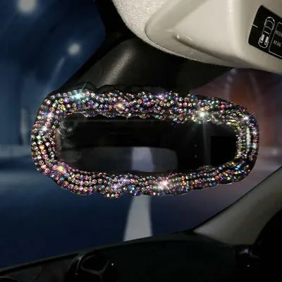 Four Seasons General diamond-encrusted car accessories set with polyester steering wheel cover