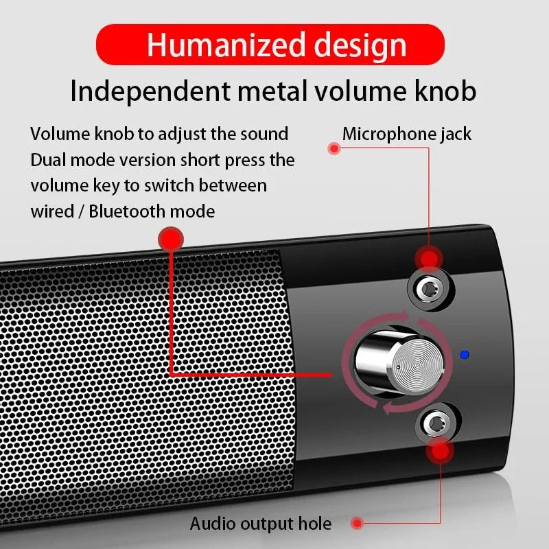 Small speaker subwoofer USB Bluetooth 5.0 wired 3.5mm HIFI sound phantom black